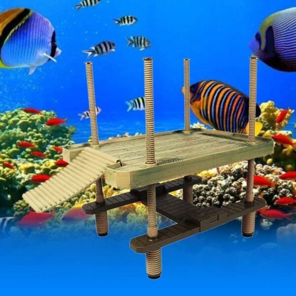 Btgghytr Soporte para escalada de tortugas, para casa, para acuario, adornos para tortuga, juguete para escalada de tortuga - Image 7