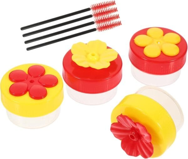 YARNOW 2 Juegos De Comederos para Pájaros para Exteriores Comida para Pájaros Contenedor Transparente para Exteriores Dispensador De Comedero Decorativo para Pájaros Contenedor - Image 4