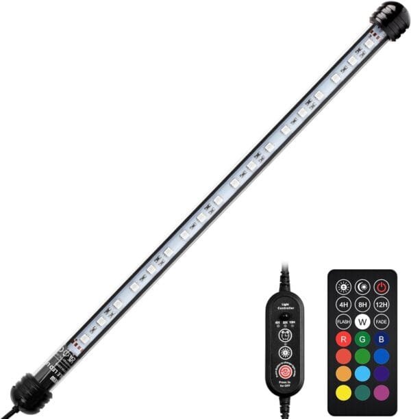 NICREW Luz Sumergible con Remoto Control y LED de Espectro Completo para Acuario, Luz Plantado Subacuática para Tanque con Pez, Lámpara Impermeable para Acuario, 4,5W