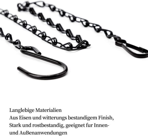 JOCXZI Juego de 5 Cadenas de Acero Inoxidable con Ganchos en S y mosquetón- reemplazables, Ganchos de Rosca para Colgar pajareras y Comida para pájaros Silvestres, Caja Nido para pájaros - Image 5