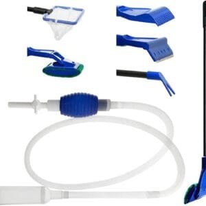 Geoyien Limpiafondos Acuario, Limpieza Acuario, Sifonador Acuario, Kit de Limpieza de Acuarios y Peceras, Sifón y 5 Herramientas de Limpieza, Fácil de Desmontar, para Cambios de Agua y Limpieza