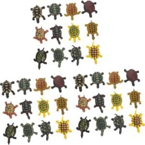 Yardwe 36 Piezas Tortuga de simulación Juguetes Infantiles Suministros para peceras decoración de organismos Marinos Juguete de Tortuga Realista Modelo de organismo Marino