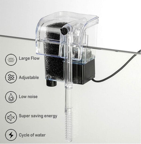 BPS Filtro Externo para Acuario Colgantes Tanque de Peces Externo Filtro de Energía Suspensión de Cascada Bomba de Oxígeno 380L/H BPS-6077 - Image 2