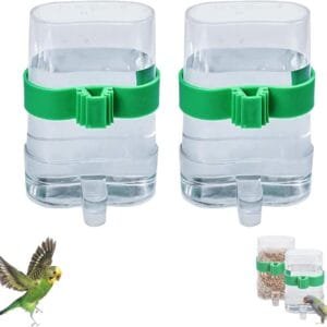 2 Piezas Comedero Automático De Semillas, Pájaros Dispensador De Alimentos, Comedero para Pájaros, Accesorios para Jaulas, Pájaros Dispensadora De Agua, para Pájaros, Loros