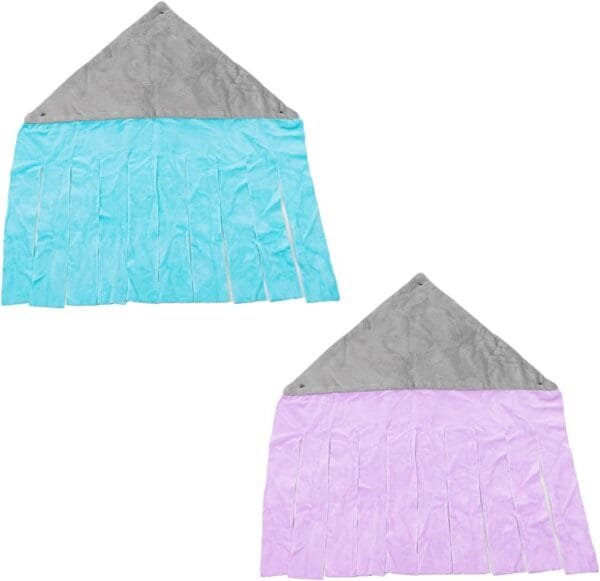 Sarini 2 hamacas de tienda de campaña para hámster, escondite de animales pequeños, refugio de esquina, hamaca oculta para mascotas, accesorios para hámster, chinchilla, erizo, conejo (morado + azul) - Image 2