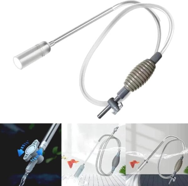 Wilsonzin Cambio de Agua del Tanque de Peces,Limpiador Grava De Pecera,Bombas De Sifón con Filtros De Grava para acuarios Limpiador de acuarios Viene con Dos Puntas de Repuesto - Image 4
