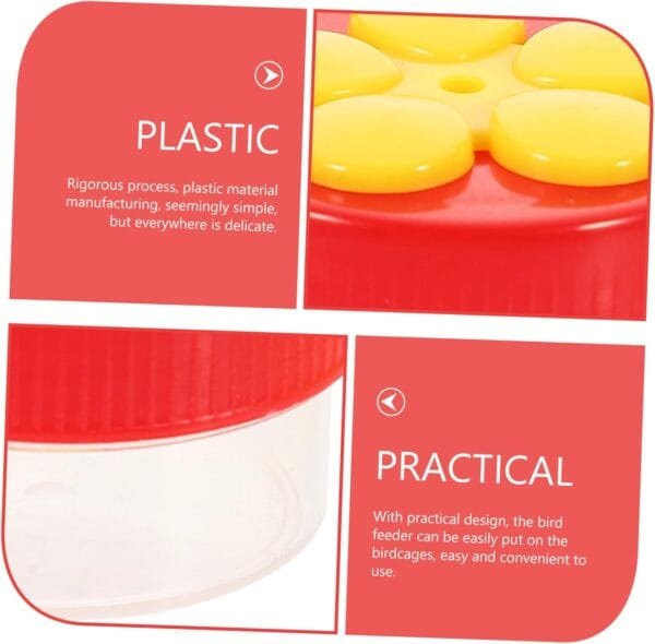 DIKACA 1 Juego Comedero para Pájaros De Flores Comederos De Anillo De Colibrí Contenedor De Comida para Pájaros Comedero para Pájaros De Jardín Dispensador Paloma El Plastico - Image 8