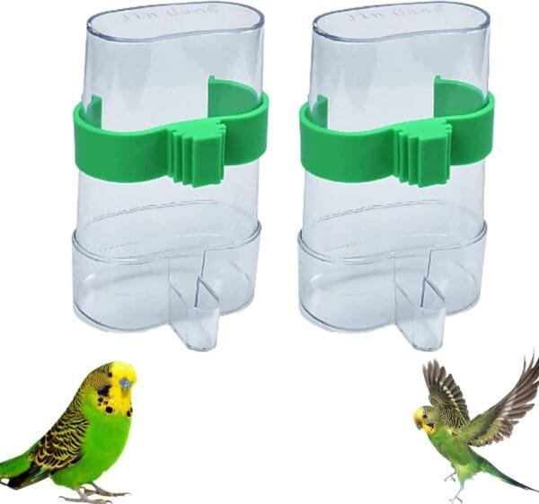 2 Piezas Comedero Automático De Semillas, Pájaros Dispensador De Alimentos, Comedero para Pájaros, Accesorios para Jaulas, Pájaros Dispensadora De Agua, para Pájaros, Loros - Image 2