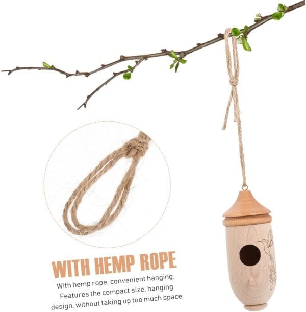 AOKWAWALIY comedero para pájaros colibrí comederos para pájaros comedero Colgante comedero para pájaros al Aire Mascota Comida de Pajaro Bandeja de alimentación Aves envase Madera - Image 9