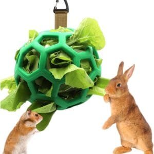 XINTONG Comedero de heno para conejo, bola de hierba, juguete para tortuga, conejo, conejillo de indias (verde)