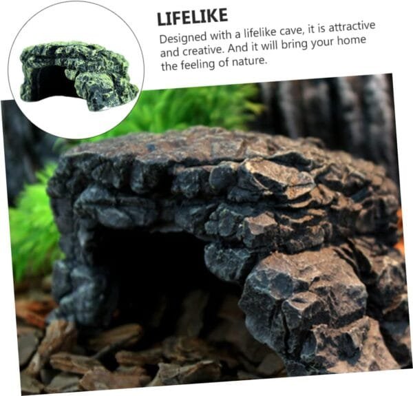 Yardwe 2 Piezas Terraza Tortuga Cueva De Reptiles Adorno De Acuario En Miniatura Suelo De Reptil Casa De Tortuga Betta Piel De Reptil Tanque De Tortuga Resina Tortuga Marina - Image 4