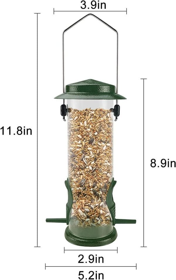MIXXIDEA Comederos para pájaros silvestres para colgar al aire libre, tubo de comedero de pájaros colgante de acero inoxidable, comedero de pinzón para decoración de jardín y patio, comederos - Image 5