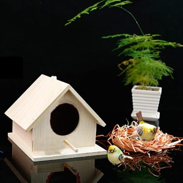 Casa de Pájaros de Madera, Casa de Nidos de Pájaros de Madera, Jaula para Pájaros de Madera Accesorios para Pájaros, Nido de Madera para Pájaros, para Periquitos, Loros, Periquitos y Periquito - Image 7