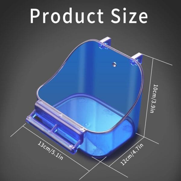 GURECOD Comedero para bañera para pájaros - Accesorios de Ducha de Jaula de pájaros para pájaros Colgante de Aves para Mascotas Cockatiel Jaula Ducha de Agua Alimentador de Alimentos, Blue1 Pieza - Image 2