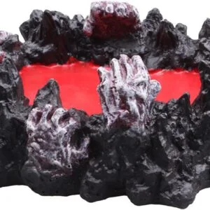 Decoración de adorno de muerte de fuego infernal Decoración de peceras de acuario Cráneo Halloween espeluznante reptil tortuga lagartija tanques terrario demonio colección de escultura estatua mascota
