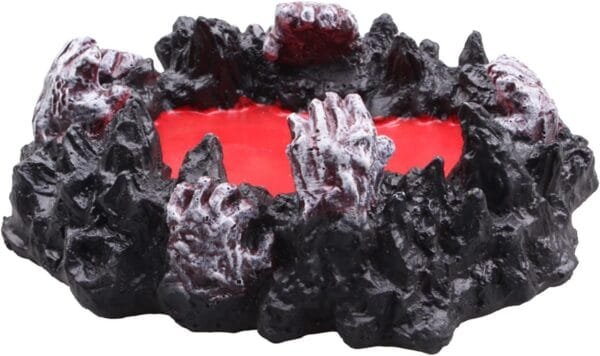 Decoración de adorno de muerte de fuego infernal Decoración de peceras de acuario Cráneo Halloween espeluznante reptil tortuga lagartija tanques terrario demonio colección de escultura estatua mascota