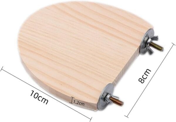 Plataforma De Percha De Pájaro De Madera De Manzana Natural, Accesorios De Jaula De Pájaros De Rama, Molienda De Garras, para Periquitos, Cacatúas, Conures, Pinzones, Tortolitos, Etc (10cm *8cm*1.2cm) - Image 2