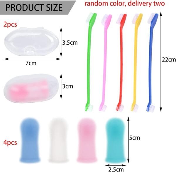 BDSHUNBF 6 Piezas Cepillo de Dientes para Perros, con Caja de Almacenamiento, Cepillos de Dientes para Limpieza de Dientes de Mascotas, Cepillo de Dientes de Silicona para Perros Gatos Cuidado Dental - Image 2