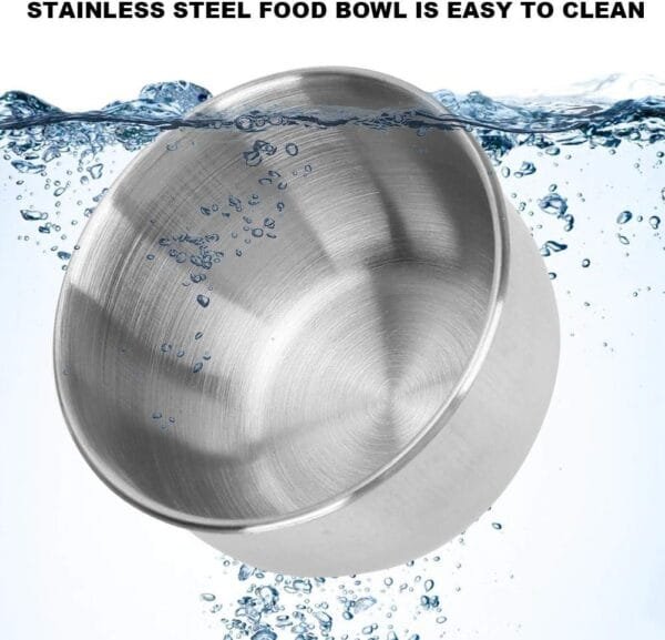 Gancon - Cuenco de alimentación para Loro, Cuenco de alimentación para pájaros de Acero Inoxidable, comedero de Agua para Loro, Accesorio de Jaula con Soporte, para pájaros de compañía (Doble Cuenco) - Image 3