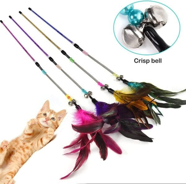 Juguete Gato Pluma,Plumas Gato,Para Gato Jugar Solo Juguetes Interior Gatitos - Image 3