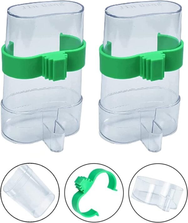 2 Piezas Comedero Automático De Semillas, Pájaros Dispensador De Alimentos, Comedero para Pájaros, Accesorios para Jaulas, Pájaros Dispensadora De Agua, para Pájaros, Loros - Image 4