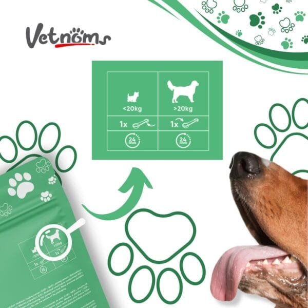 Vetnoms Algas para Sarro Perros - Mal Aliento Perros en Polvo para Pienso para Perros. Actua por la Saliva. No Necesita Cepillado ni Pasta de Dientes para Perros. - Image 6