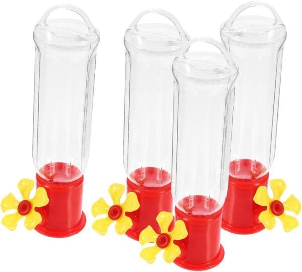 BESPORTBLE 4 Piezas Alimentador De Jaula De Pájaros Comederos De Plástico para Pájaros Comederos Creativos para Pájaros Bebedero para Pájaros Exterior El Plastico Tazón De Comida para Pájaros