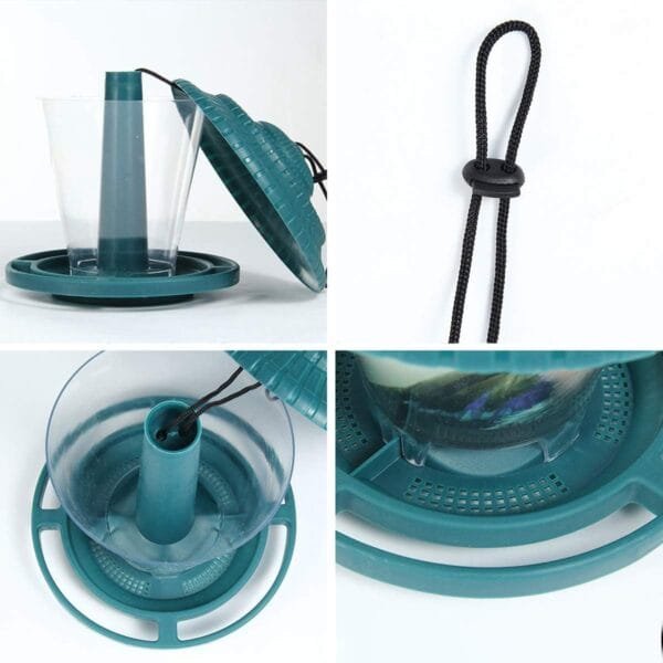 SOONHUA Comedero para Pájaros de Plástico para Colgar Contenedor de Comida para Pájaros con Techo para Patio de Jardín Al Aire Libre - Image 3