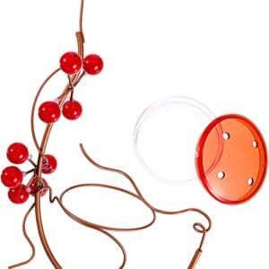Happyyami Comedero para Colibríes Contenedor De Comida para Pájaros Colgante Comida para Pájaros Al Aire Libre Cacatúa Pájaros Decorativos El Plastico Rojo Prueba De Fugas Pájaro del Árbol