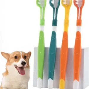 4 Piezas Cepillo de Dientes para Perros,Cepillos de Dientes para Mascotas, Cepillo de Limpieza de Dientes de Gato Cuidado dental para Limpieza de Dientes de Mascotas para Mascotas Limpieza
