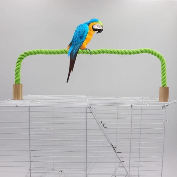Paquete de 2 columpios de cuerda de cáñamo para pájaros, accesorios de poste de soporte para jaula de pájaros, perca de escalada de pie para loro, periquito, periquitos y tortolitos (L (39.37 - Image 3