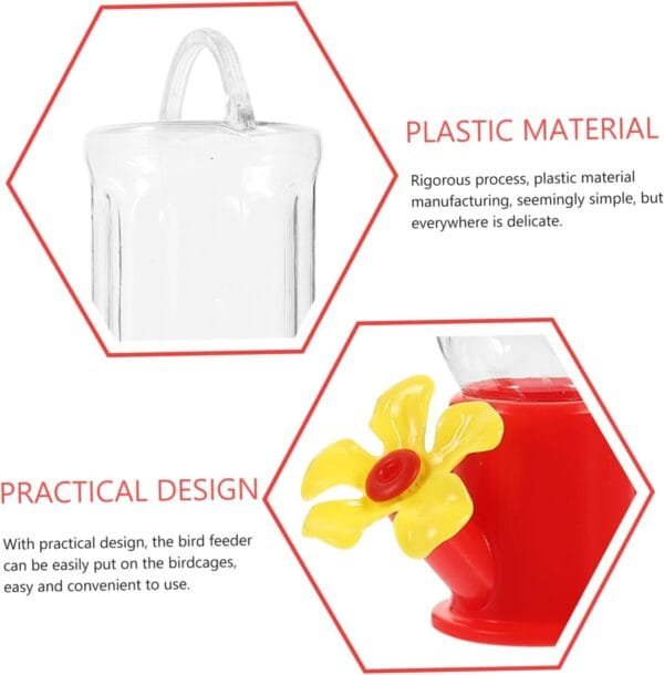 BESPORTBLE 4 Piezas Alimentador De Jaula De Pájaros Comederos De Plástico para Pájaros Comederos Creativos para Pájaros Bebedero para Pájaros Exterior El Plastico Tazón De Comida para Pájaros - Image 4