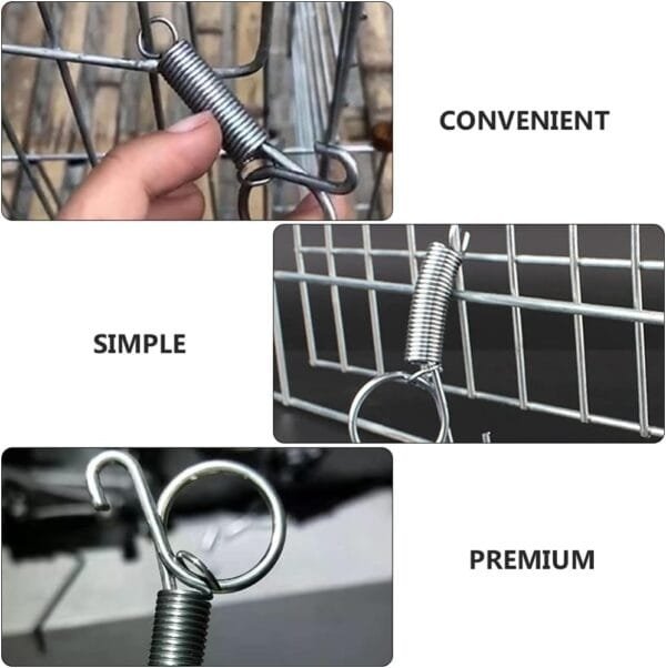 Balacoo 10 Piezas Gancho de Resorte para Puerta de Jaula Gancho de Resorte de Metal para Fijación de Accesorios de Puerta de Jaula para Mascotas - Image 7