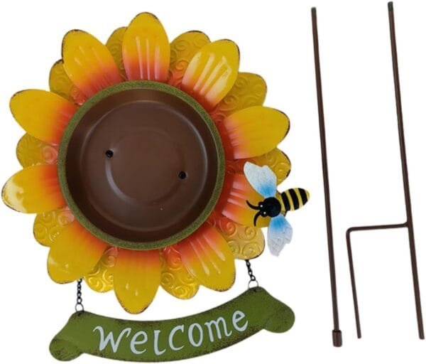 Yardwe Comedero para Pájaros De Girasol Comedero Decorativo para Pájaros Contenedor De Comida para Pájaros De Jardín Comederos para Pájaros Decoración Alimentar Envase Hierro Forjado
