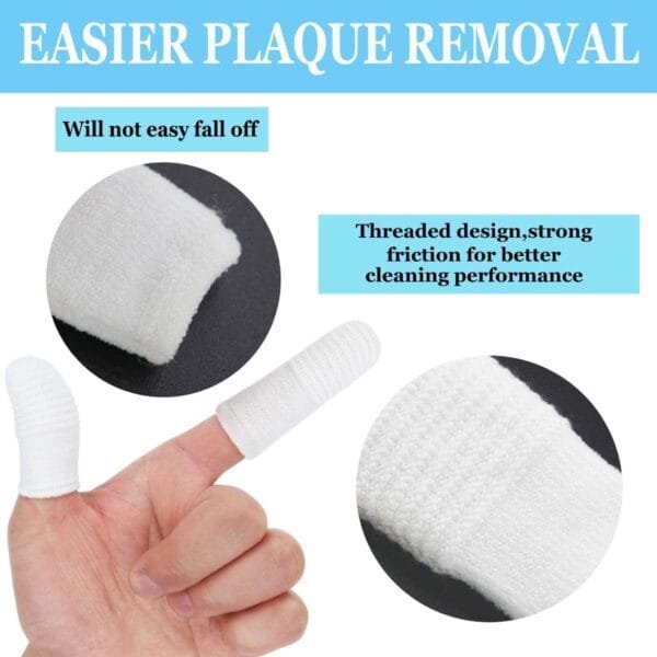 Paquete de 6 cepillos de dientes para mascotas, cepillo de dientes para perros, camas para dedos reutilizables, camas para el cuidado dental de perros de tela de punto, dedos antiplaca para perros - Image 6