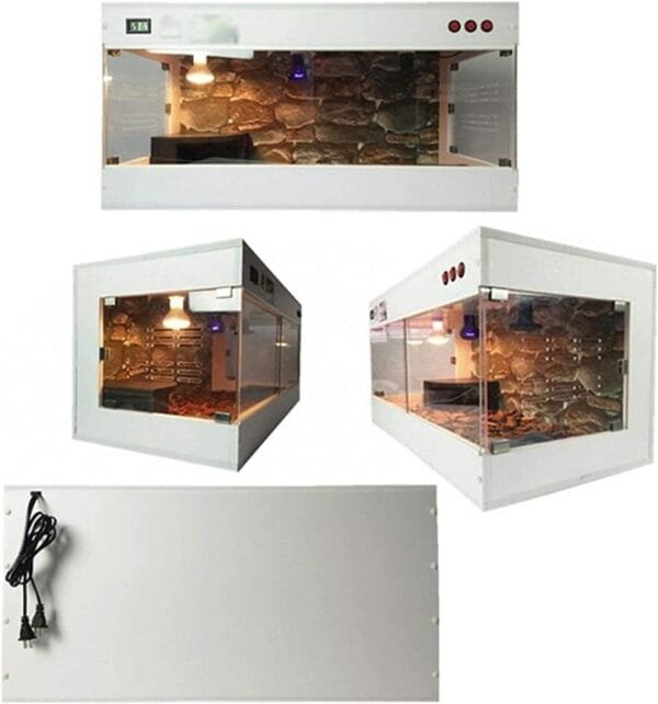KELITINAus Pet Vivario 39.67 Pulgadas de Jaula de Reptil, Vidrio Panorámico de Pvc Blanco Mantenga Cálido Tanque Lagarto Gecko Tortuga Python Hábito Ventilación Terrario Home Casa Decoración Caja de - Image 2