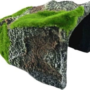 OMEM Casa escondida para reptiles, cueva, paisajismo, jaula de piel de tortuga, piedra artificial, musgo realista, flocado, cueva, humidificación, decoración de hábitat (tipo B)