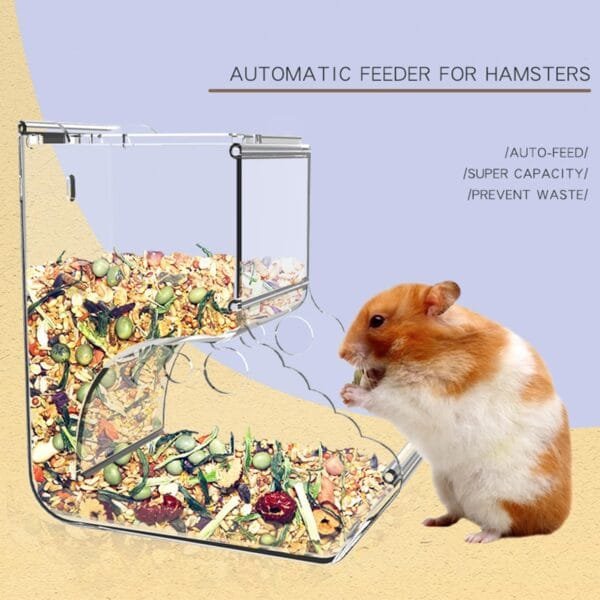 Dispensador de Alimentación para Hámster, Alimentador Automático de Hámster, Comedero Automático Hámster, Adecuada para pequeñas Mascotas como hámsteres, erizos, Ardillas, cobayas y Aves (400 ml) - Image 5
