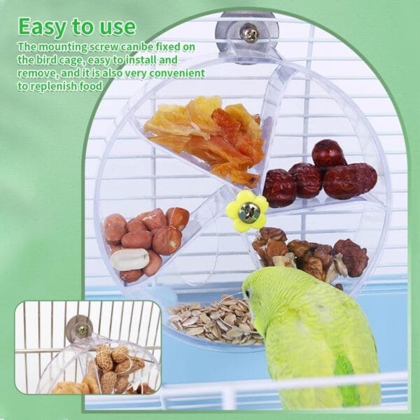momgyaamz Juguetes Loros, Pájaros Juguete Acrílico, Juguetes Agapornis Giratorio, Bird Feeder, Masticar Juguetes Colgante, Pajaros Juguetes Intelectuales, Jaula Accesorios Transparente - Image 6