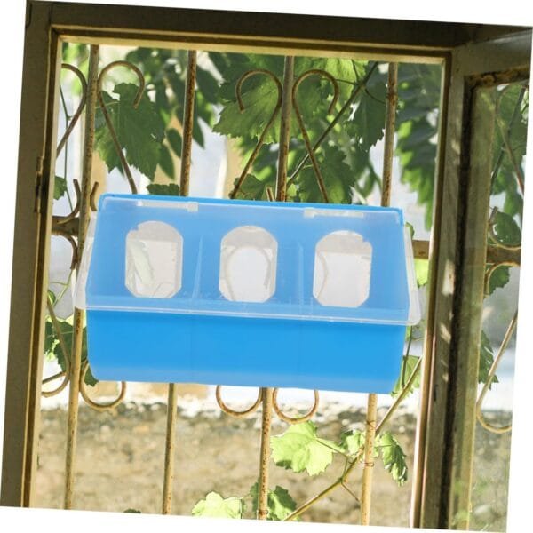 Yardwe 2 Piezas Caja para Colgar Palomas Comedero para Pollitos Plato De Comida para Pájaros Comedero para Patos Dispensador De Alimentos para Mascotas Bebedor De Palomas Blue Páginas - Image 6