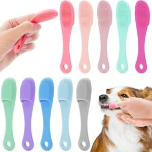 10 cepillos de dientes para perros de silicona, herramientas de cuidado dental para perros, gatos y cachorros, cepillo de dientes para perros pequeños, fácil limpieza de los dientes, accesorios para