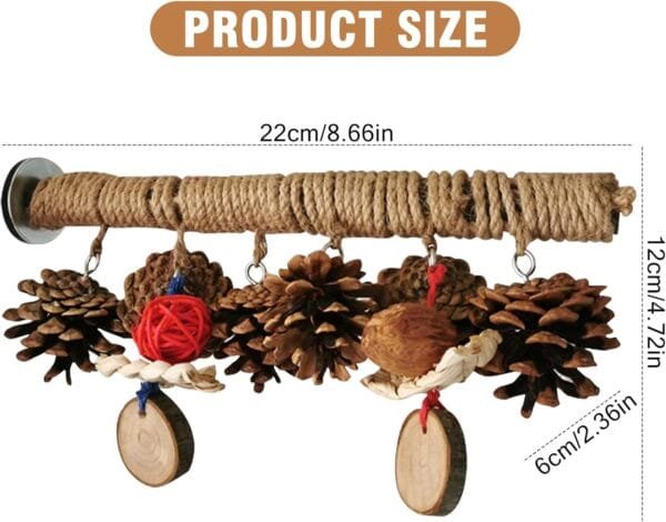 Soporte para pájaros para jaulas de pájaros, jaula de pájaros, juguetes de madera natural, accesorios para loros para cacatúas, pájaros pequeños - Image 2