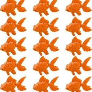 FUIPVGI 15 Piezas Peces Artificiales Movimiento Peces Flotantes Peces Flotantes Artificiales de Plástico Adorno Peces Falsos Adorno de Pez Realista Adornos de Peces Decoración de Tanque (Naranja)