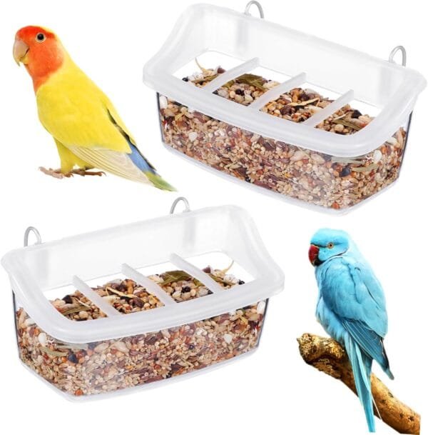 BESPORTBLE 2 Piezas Dispensador De Agua para Pájaros Comederos para Pájaros Delicados para Exteriores Dispensador De Comida Pinzón El Plastico Caja De Comida para Pájaros El Pájaro