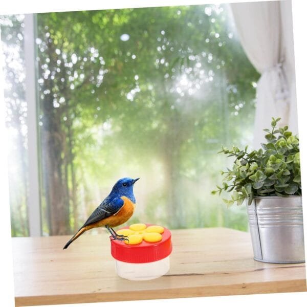 DIKACA 1 Juego Comedero para Pájaros De Flores Comederos De Anillo De Colibrí Contenedor De Comida para Pájaros Comedero para Pájaros De Jardín Dispensador Paloma El Plastico - Image 3