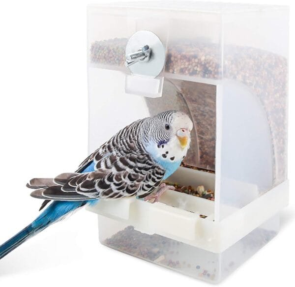 Comedero Automático para Pájaros Transparente Estación de Alimentación para Pájaros Se Puede Colgar 16 x 10 x 9,5 cm Gran Capacidad Puede Almacenar Alimentos Durante Unos 15 días.