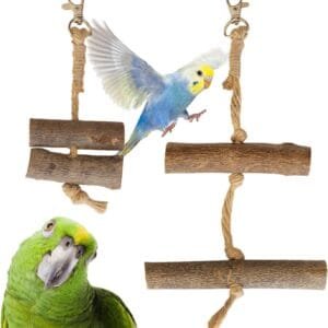 Percha para Pájaros de Madera Natural de Olivo - Juguete Accesorio para Colgar en Jaulas - Percha Madera Natural para Pájaros, Palo Soporte para Jaulas Canarios Limar y Masticar