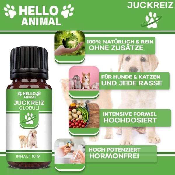 Globuli para perros y gatos con irritación de la piel, cuida la piel y el pelo en piojos, pulgas y ácaros – informado con flores de Bach. - Image 4