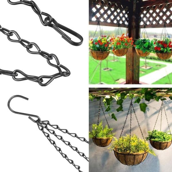 JOCXZI Juego de 5 Cadenas de Acero Inoxidable con Ganchos en S y mosquetón- reemplazables, Ganchos de Rosca para Colgar pajareras y Comida para pájaros Silvestres, Caja Nido para pájaros - Image 6