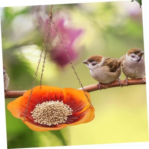 HAPINARY Comedero para Pájaros Contenedor De Comida para Pájaros Comedero y Baño De Agua para Pájaros Bandeja De Comida para Pájaros Salvajes Comedero para Palomas Tina Metal Colgante - Image 6